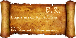 Bugyinszki Kiliána névjegykártya